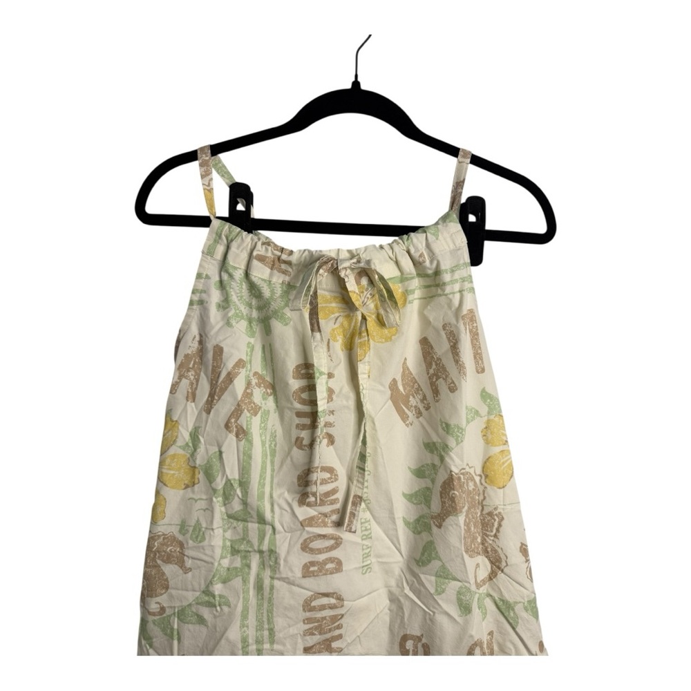 BDG Eva Tie-Front Ruched Strap Trapeze Mini Dress (Surfer Pattern) Small NWT - Picture 6 of 11
